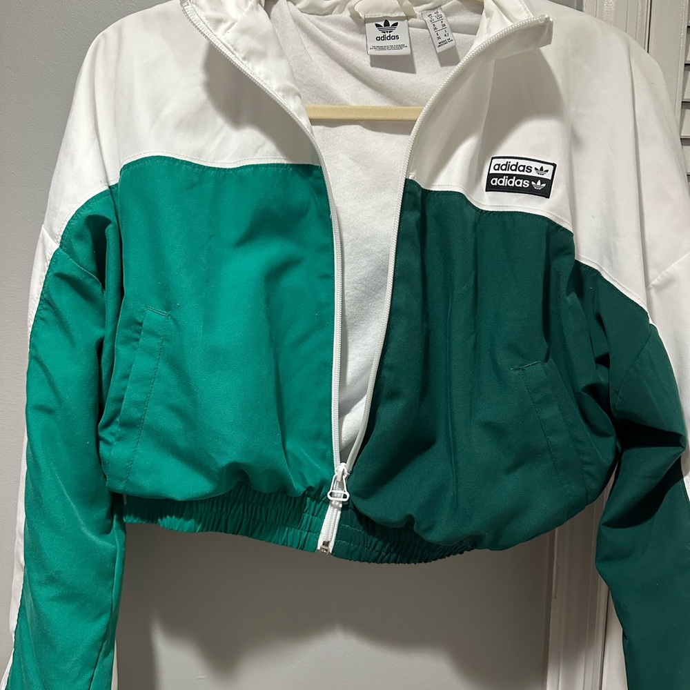 Adidas Originals Emerald Green and White Bomber Jacket and pants set